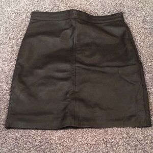 Black Mini Pencil Skirt for Night Out 100% Leather Handmade